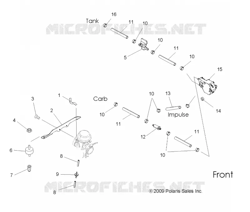 MOTOR, VERGASER MOUNTING AND TREIBSTOFF LINES