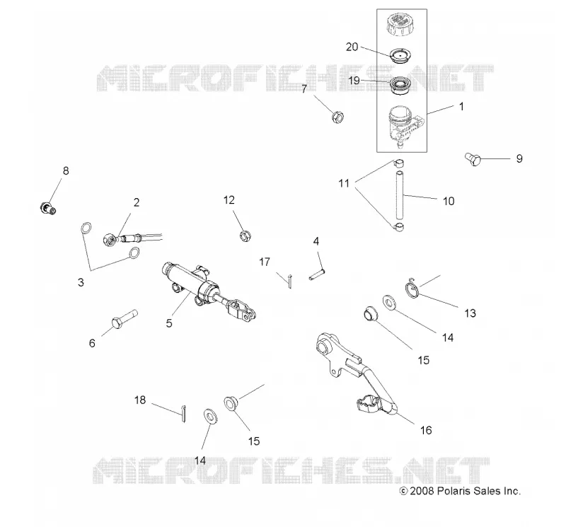 BREMSES, FOOT PEDAL AND MASTER CYLINDER
