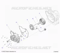 ENGINE, STATOR COVER AND FLYRAD