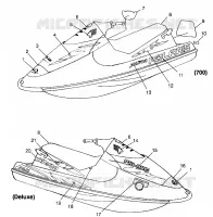 DECALS SL 700 B974071, INTL. SL 700 I974071, SL 700 DELUXE B974072 AND INTL (4940874087A008)