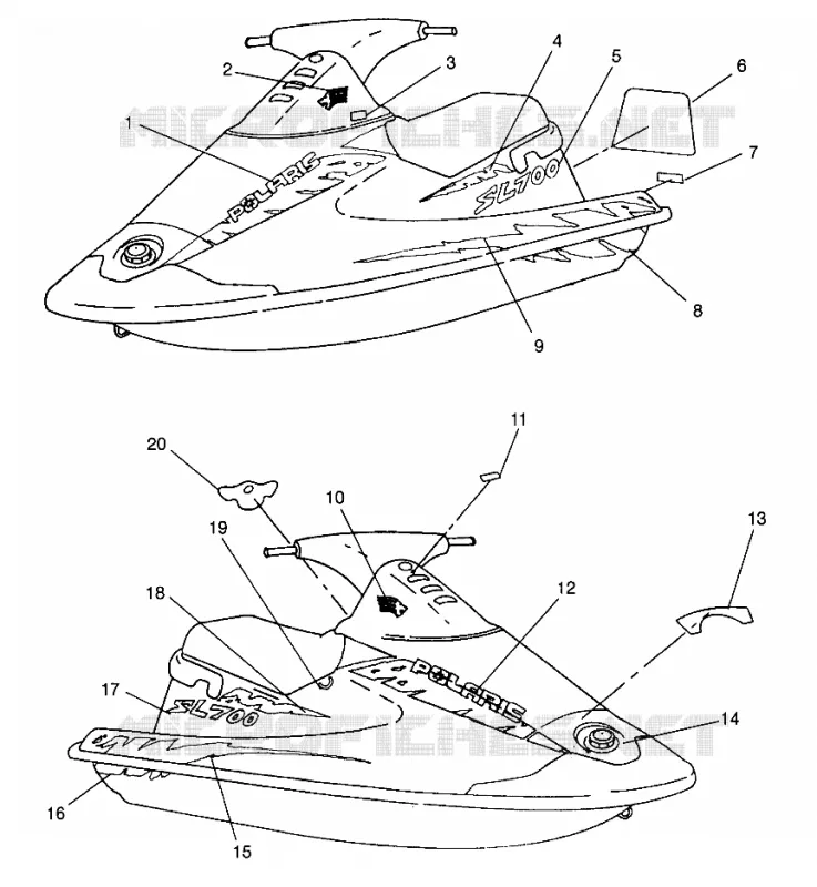 DECALS SL 700 B964066 AND  INTL. SL 700 I964066 (4935633563A007)