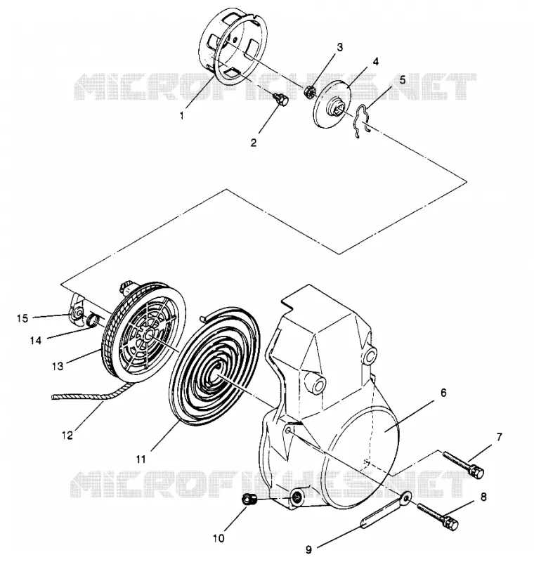 RÜCKZUG ANLASSER ASSEMBLY 500 EFI 0963774 and EUROPEAN 500 EFI E963774 (4936183618D001)