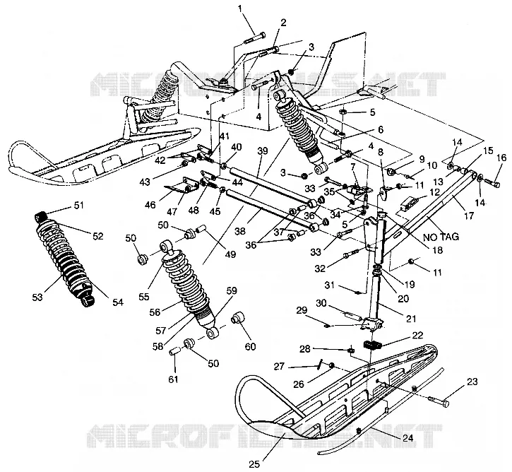 FRONT SUSPENSION AND SKI XLT 0940767, XLT SP 0940667   XLT SKS 0940567 (4925022502011A)