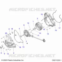 ENGINE, STATOR COVER AND FLYRAD