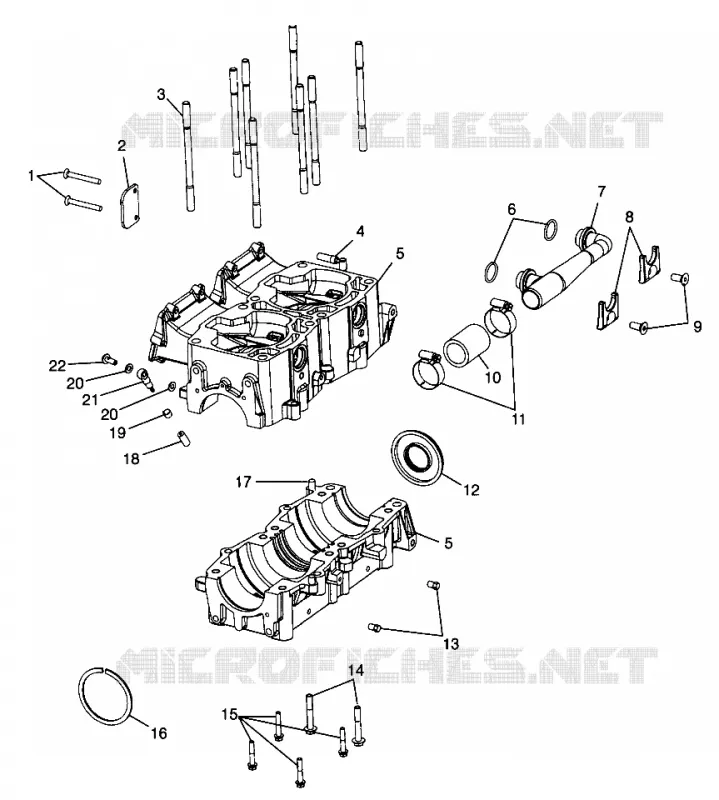 CRANKCASE 600 RMK 0980958 AND EUROPEAN 600 RMK E980958 (4944634463C006)