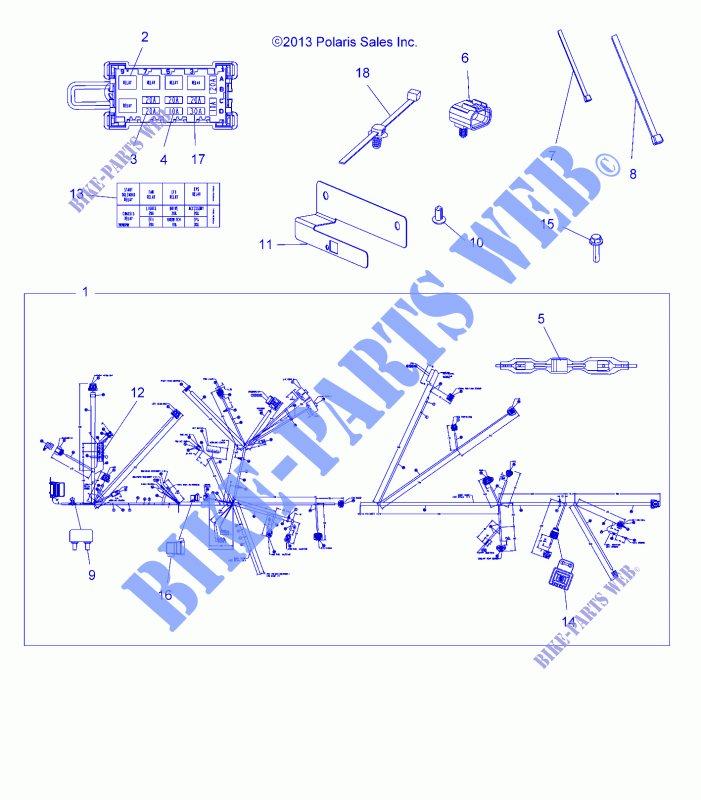 KABELSTRANG, EPS   A14GH8EAI (49ATVHARNESS14SCRAM850) für Polaris SCRAMBLER 850 XP HO / EPS 2014