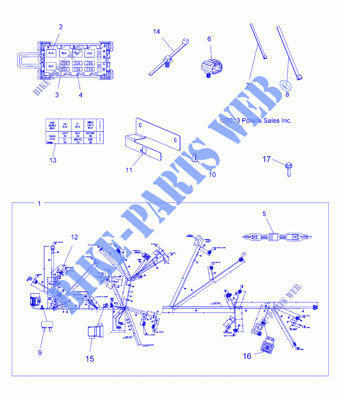 KABELSTRANG, NON EPS   A14GH85AD (49ATVHARNESS14850SCRAM) für Polaris SCRAMBLER 850 XP HO / EPS 2014