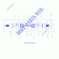 ANTRIEB, ANTRIEBSWELLE, REAR   A14GH9EAW (49ATVSHAFTDRIVERR1332642) für Polaris SCRAMBLER XP 1000 HO EPS 2014