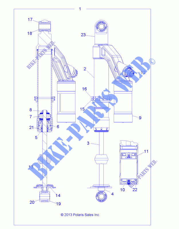 FEDER   A14GH9EAW (49ATVSCHOCKRR7044080) für Polaris SCRAMBLER XP 1000 HO EPS 2014