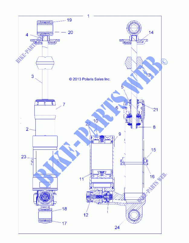 FRONT SCHOCK   A14GH9EAW (49ATVSCHOCKFRT7044135) für Polaris SCRAMBLER XP 1000 HO EPS 2014