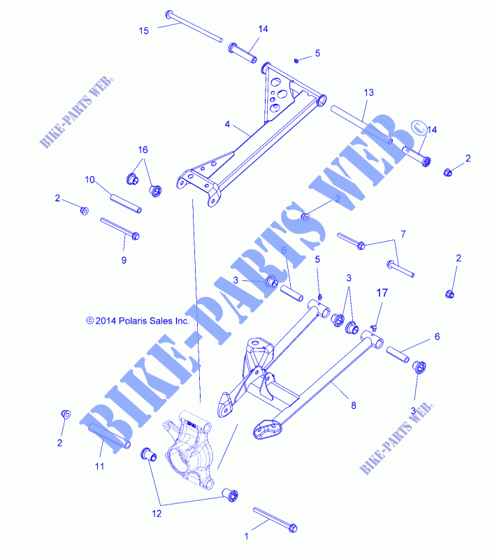 HINTERRADAUFHÄNGUNG   A14GH9EAW (49ATVSUSPRR14USA) für Polaris SCRAMBLER XP 1000 HO EPS 2014