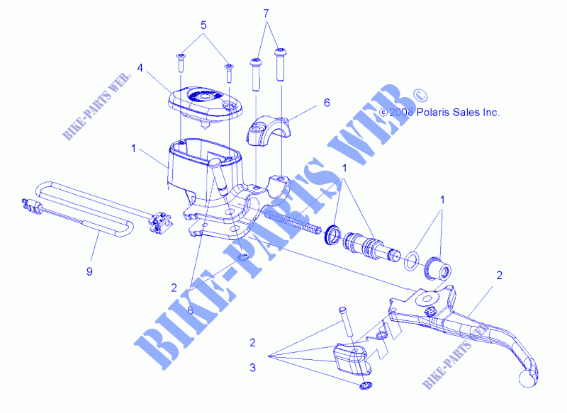 VORDERBREMSE BREMSE LEVER AND MASTER CYLINDER   A14GH9EAW (49ATVMCLH09SPXP550) für Polaris SCRAMBLER XP 1000 HO EPS 2014