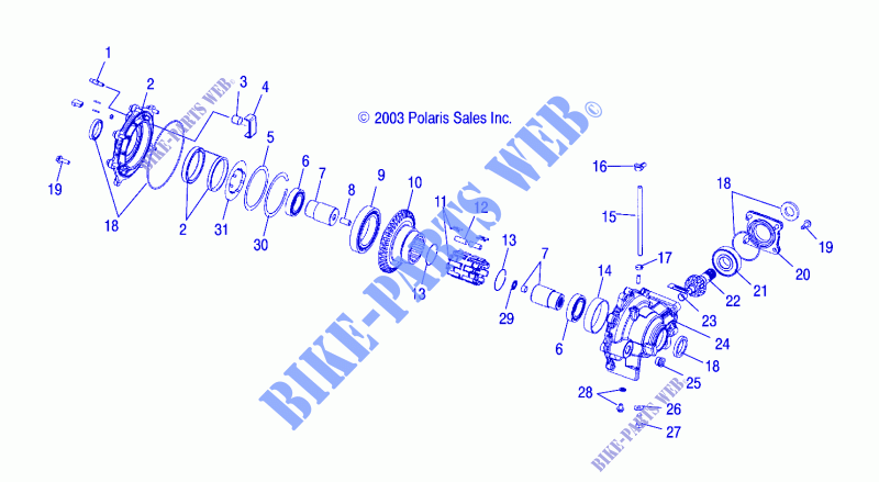 Das vordere Gehäuse (4X4) (6X6)   A04RD50AA/AB/AC/A04RF50AA (4987918791D02) für Polaris RANGER 2X4,4X4,6X6 2004