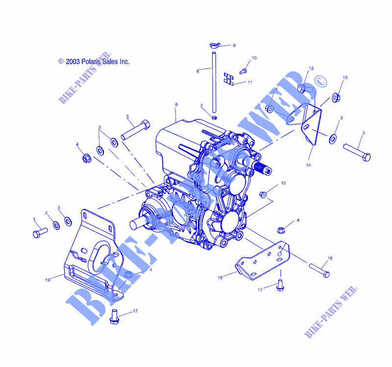 Getriebelagerung   A04RB42AA/A04RD50AA/AB/AC/A04RF50AA (4987918791B02) für Polaris RANGER 2X4,4X4,6X6 2004
