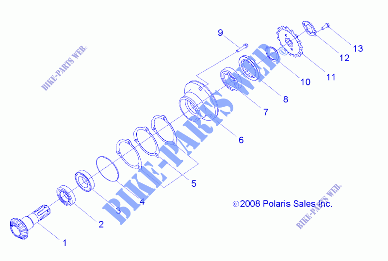 ANTRIEB, GEAR SHAFT OUTPUT   R15YAV17AA/AF/BA/BF (49RGRGEARSHAFT09RZR170) für Polaris RZR 170 2015