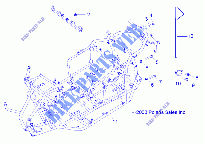 CHASSIS, RAHMEN   R15YAV17AA/AF/BA/BF (49RGRRAHMEN09RZR170) für Polaris RZR 170 2015