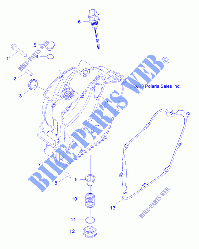 CRANKCASE COVER, RH   R15YAV17AA/AF/BA/BF (49RGRCRANKCVRRH09RZR170) für Polaris RZR 170 2015