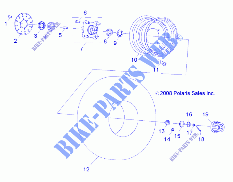 RADS, FRONT   R15YAV17AA/AF/BA/BF (49RGRRADFRT09RZR170) für Polaris RZR 170 2015