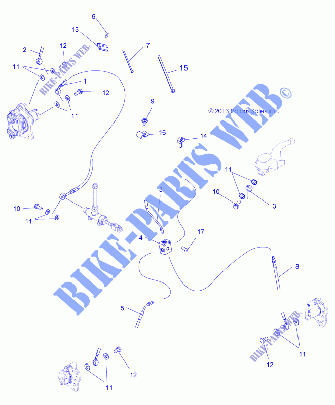BREMSE LINES   A14MH57AA/AC/AD (49ATVBREMSELINE14SP570) für Polaris SPORTSMAN 570 EFI 2014