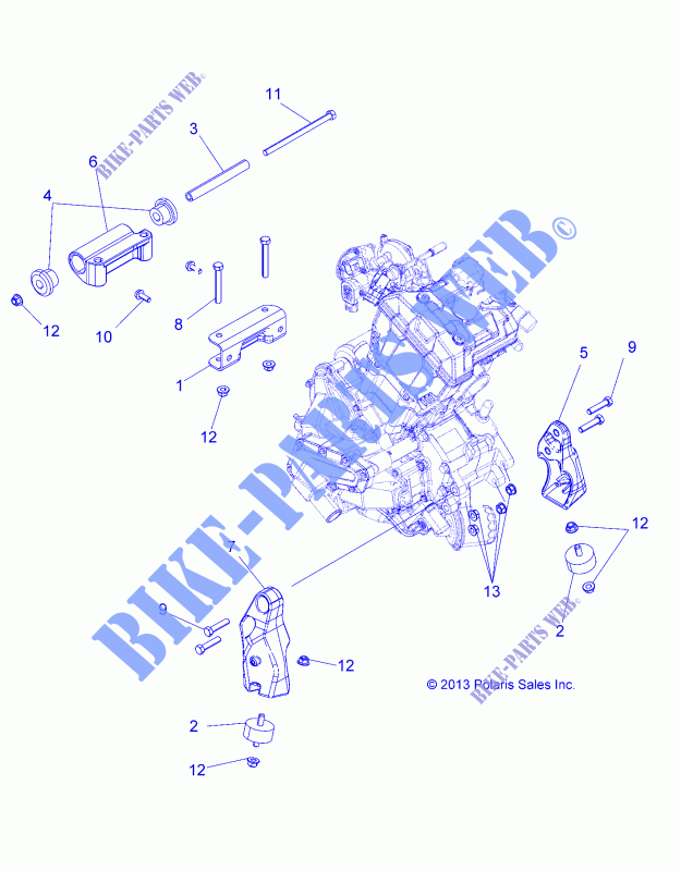 MOTOR, MOUNTING   A14MH57AA/AC/AD (49ATVMOTORMTG14SP570) für Polaris SPORTSMAN 570 EFI 2014