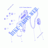 MOTOR, WATERPUMP IMPELLER and COVER   Z15VHA57AJ/E57AS/AK (49RGRWATERPUMP12RZR570) für Polaris RZR 570 2015