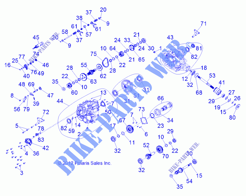 ANTRIEB, MAIN GETRIEBEGEHÄUSE   Z15VHA57AJ (49RGRTRANS1333051) für Polaris RZR 570 2015
