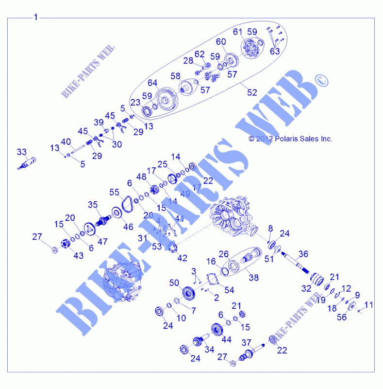 ANTRIEB, MAIN GETRIEBEGEHÄUSE INTERNALS   Z15VHE57AS/AK (49RGRTRANSINTL1333084) für Polaris RZR 570 2015