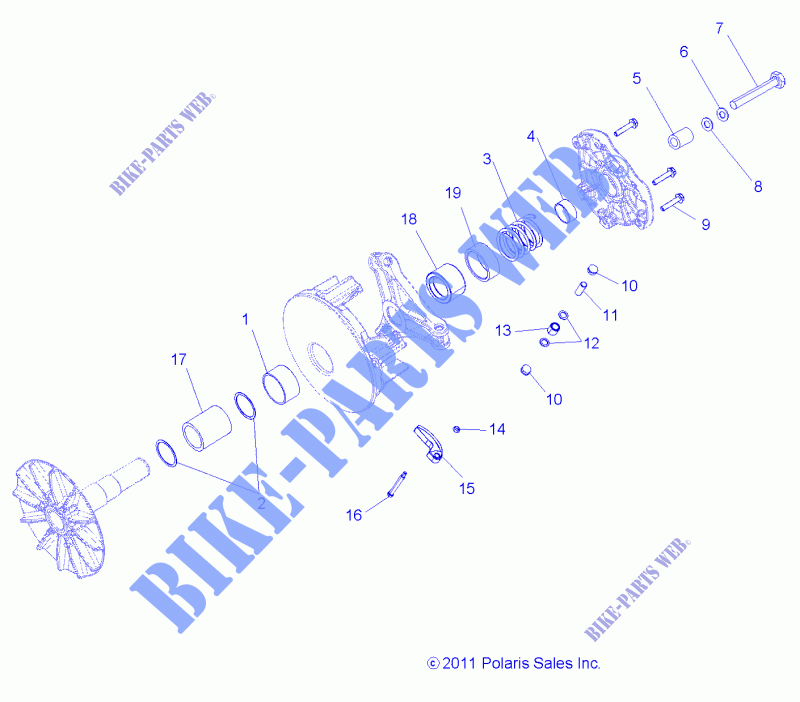ANTRIEB, PRIMARY KUPPLUNG   Z15VHA57AJ/E57AS/AK (49RGRKUPPLUNGDRV12RZR570) für Polaris RZR 570 2015