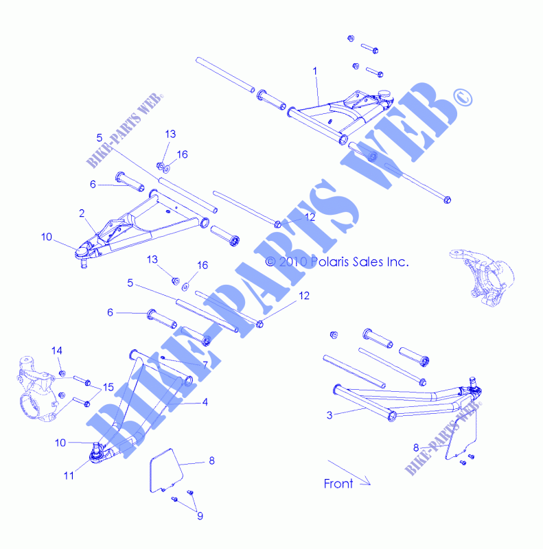 FRONT SUSPENSION CONTROL ARMS   Z15VHA57AJ/E57AS/AK (49RGRSUSPFRT11RZR) für Polaris RZR 570 2015