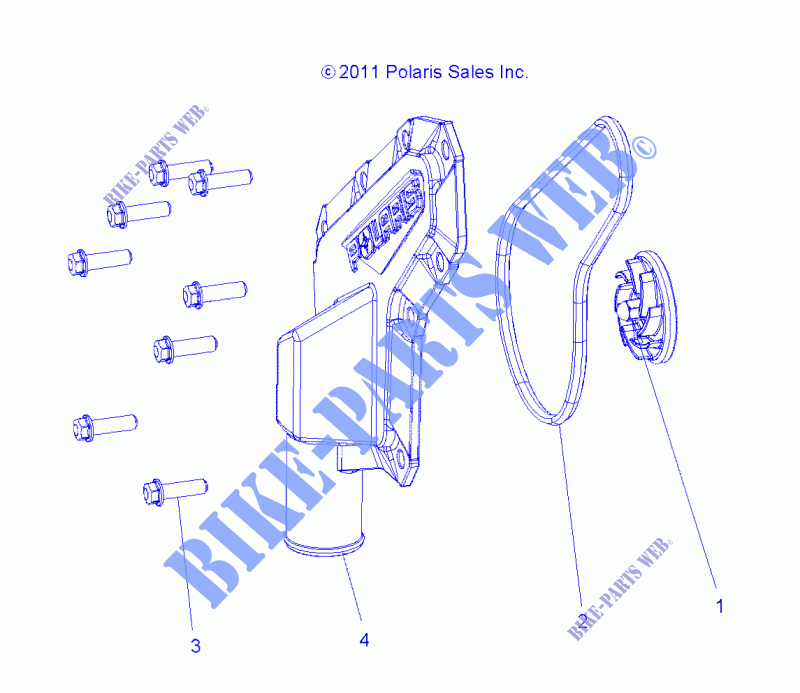 MOTOR, WATERPUMP IMPELLER and COVER   Z15VHA57AJ/E57AS/AK (49RGRWATERPUMP12RZR570) für Polaris RZR 570 2015