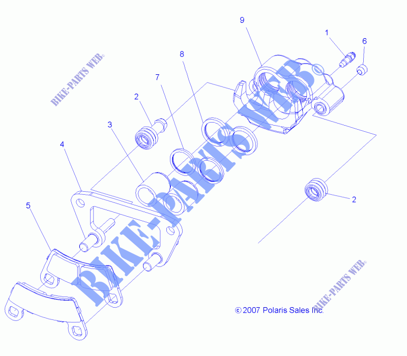 VORDERBREMSE CALIPER   Z15VHA57AJ/E57AS/AK (49RGRCALIPER08VISTA) für Polaris RZR 570 2015