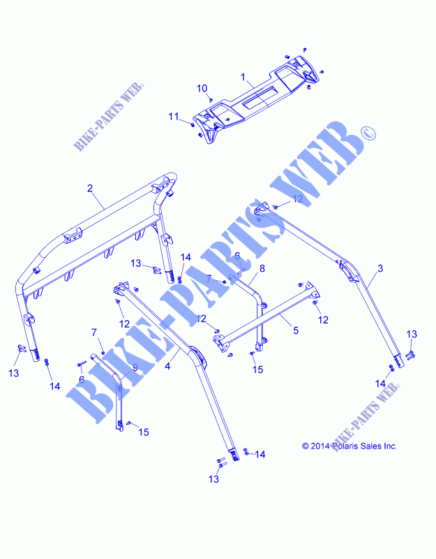 CHASSIS, CAB RAHMEN   Z15VA87 ALL OPTIONEN (49RGRCAB15RZR900) für Polaris RZR 900 50/55 INCH ALL OPTIONS 2015