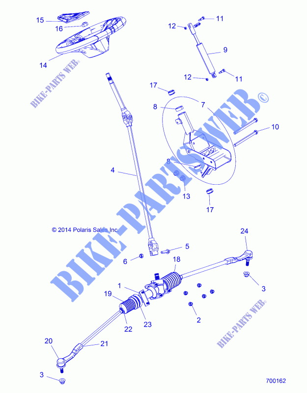 LENKUNG   Z15VBA87AJ/LJ (700162) für Polaris RZR 900 60 INCH ALL OPTIONS 2015