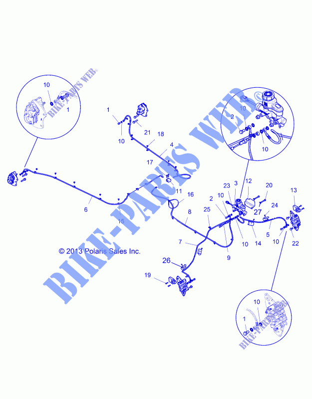 BREMSE LINES AND MASTER CYLINDER   Z15VDE99FV (49RGRBREMSELINES14RZR1KI) für Polaris RZR XP 1000 INTL 2015