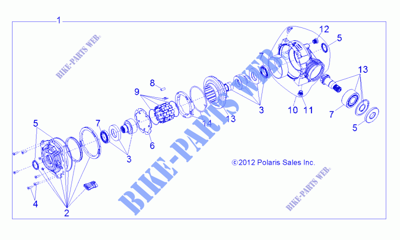 ANTRIEB, FRONT GETRIEBEGEHÄUSE INTERNALS   Z14XE7EAL/X (49RGRTRANSINTL13900XP) für Polaris RZR 4 800 EPS LE 2014