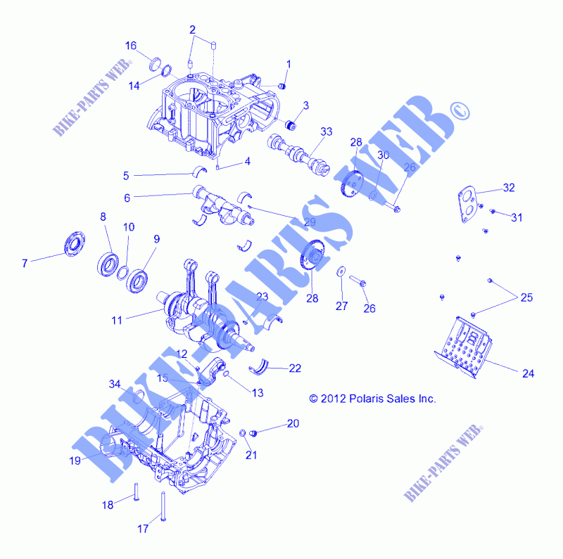 CRANKCASE AND KURBELWELLE   Z14XE7EAL/X (49RGRCRANKCASE13RZR4) für Polaris RZR 4 800 EPS LE 2014