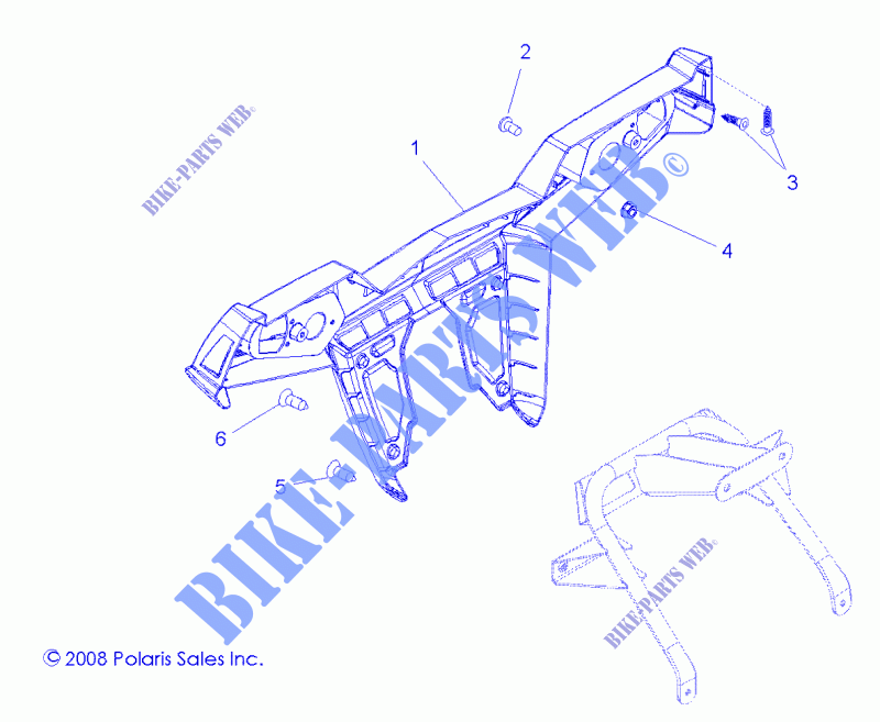 HINTERE STOSSSTANGE   Z14XE7EAL/X (49RGRBUMPERRR09RZR) für Polaris RZR 4 800 EPS LE 2014