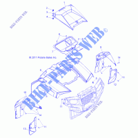 HAUBE and FRONT BODY WORK   Z14XT9EAO (49RGRHAUBE12RZRXP900) für Polaris RZR 4 900 LE 2014