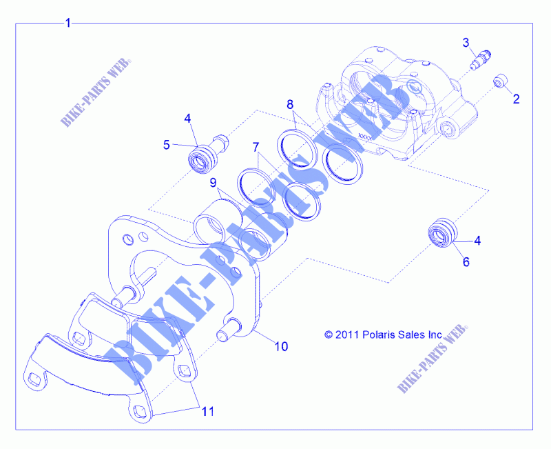 HINTERBREMSE CALIPER   Z14XT9EFX (49RGRCALIPERRR12RZRXP4) für Polaris RZR 4 900 INTL 2014
