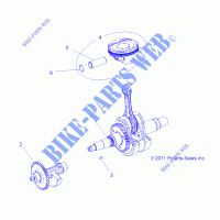 MOTOR, KURBELWELLE, KOLBEN AND BALANCE SHAFT   Z14VH57AD/6EAI/6EAW (49RGRKOLBEN12RZR570) für Polaris RZR 570 / EPS LE 2014