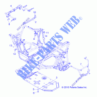 CHASSIS, MAIN FRAME AND SKID PLATE   Z14JT9EFX (49RGRFRAME11RZR875) für Polaris RZR 900 INTL 2014