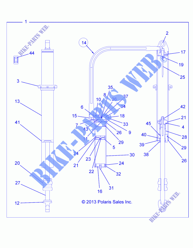 HINTERRADAUFHÄNGUNG SCHOCK   Z146T1EAM/EAW (49RGRSCHOCKRR7044087) für Polaris RZR XP 4 1000 EPS 2014