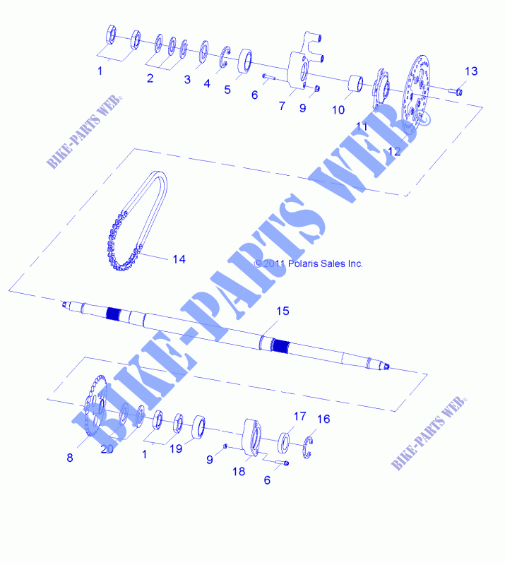 RADS, HINTERACHSE   R13VA17AA/AB (49RGRAXLE12RZR170) für Polaris RZR 170 2013