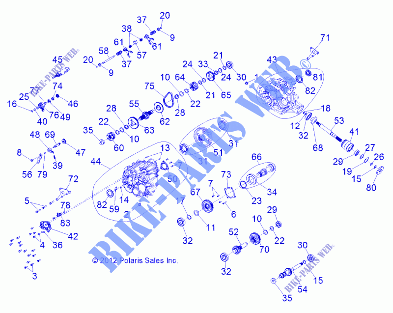 ANTRIEB, MAIN GETRIEBEGEHÄUSE   R13VH57AD (49RGRTRANS1333051) für Polaris RZR 570 EFI 2013