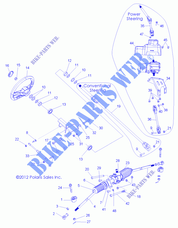 LENKUNG   R13VH57AD/6EAK (49RGRLENKUNG13RZR570) für Polaris RZR 570 EFI 2013