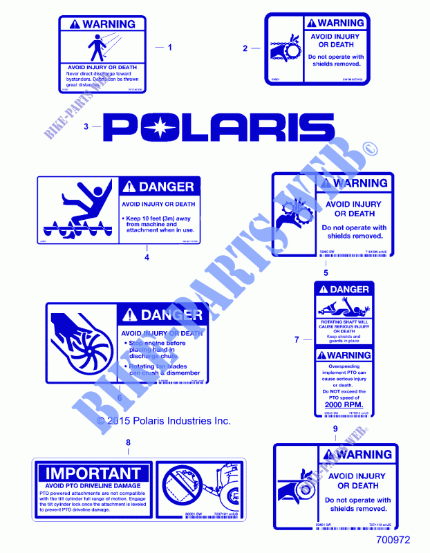 SNOWBLOWER   DECALSS (700972) für Polaris SNOW BLOWER 2016