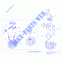 ZYLINDER HEAD, CAMS AND VALVES   A14MH57TD (49RGRCYLINDERHD14570) für Polaris SPORTSMAN 570 EFI HD 2014