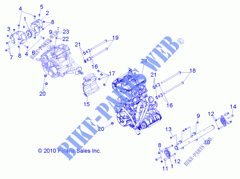 MOTOR, Getriebelagerung   R12XT87AA/9EAS (49RGRMOTORMTG11RZR875) für Polaris RZR 4 XP 900 2012
