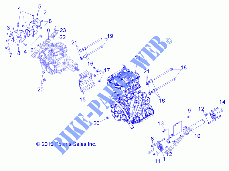MOTOR, Getriebelagerung   R12JT87AB/AD/AS/AW/9EAW (49RGRMOTORMTG11RZR875) für Polaris RZR XP 900 EFI 2012