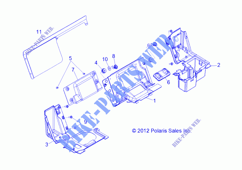 SITZ DIVIDER   R12JT87AB/AD/AS/AW/9EAW (49RGRSITZDVD12RZR900) für Polaris RZR XP 900 EFI 2012